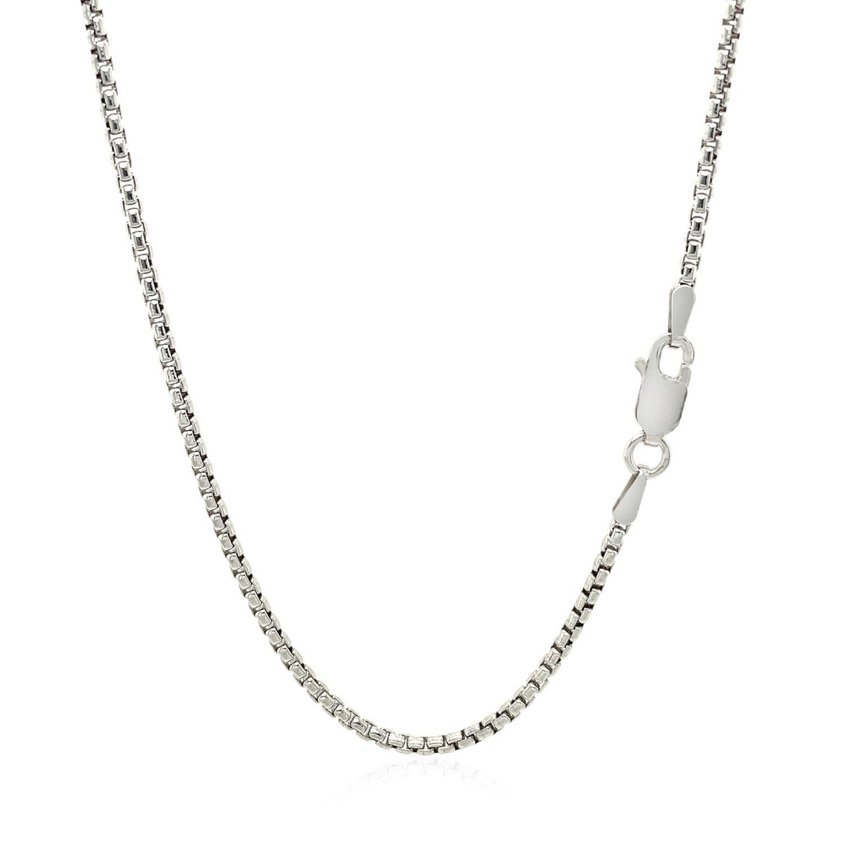 Sterling Silver Rhodium Plated Round Box Chain 1.8mm - LinkagejewelrydesignLinkagejewelrydesign