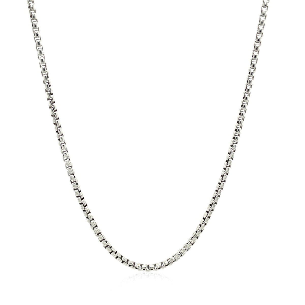 Sterling Silver Rhodium Plated Round Box Chain 1.8mm - LinkagejewelrydesignLinkagejewelrydesign