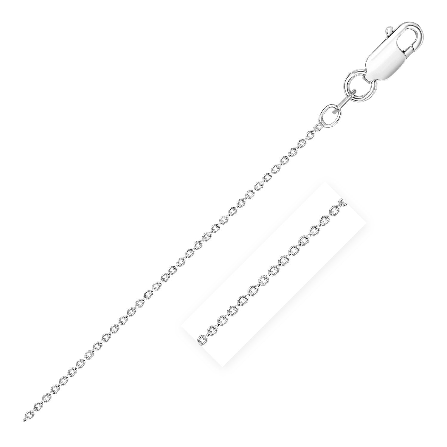 Sterling Silver Rhodium Plated Round Cable Chain 1.8mm - LinkagejewelrydesignLinkagejewelrydesign