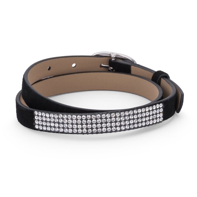 Stylish Black Colored Wrap Bracelet with Crystals - LinkagejewelrydesignLinkagejewelrydesign