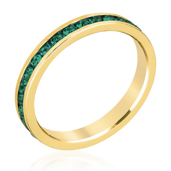 Stylish Stackables Eternity Green Crystal Ring - LinkagejewelrydesignLinkagejewelrydesign
