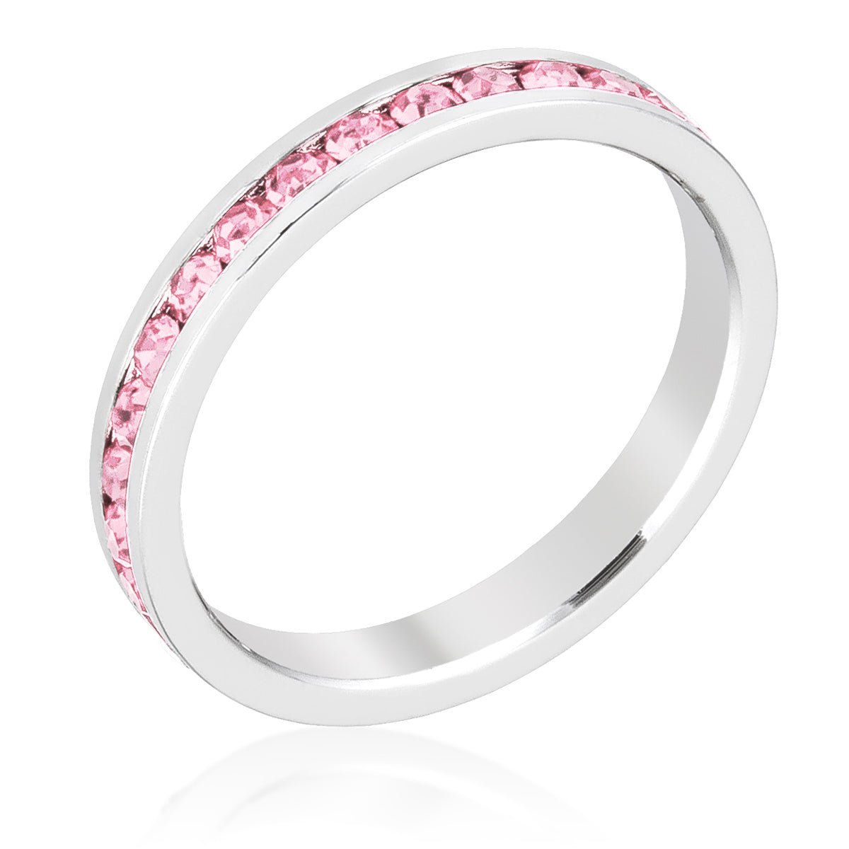 Stylish Stackables Pink Crystal Ring - LinkagejewelrydesignLinkagejewelrydesign