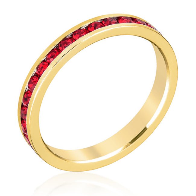 Stylish Stackables Ruby Red Gold Ring - LinkagejewelrydesignLinkagejewelrydesign