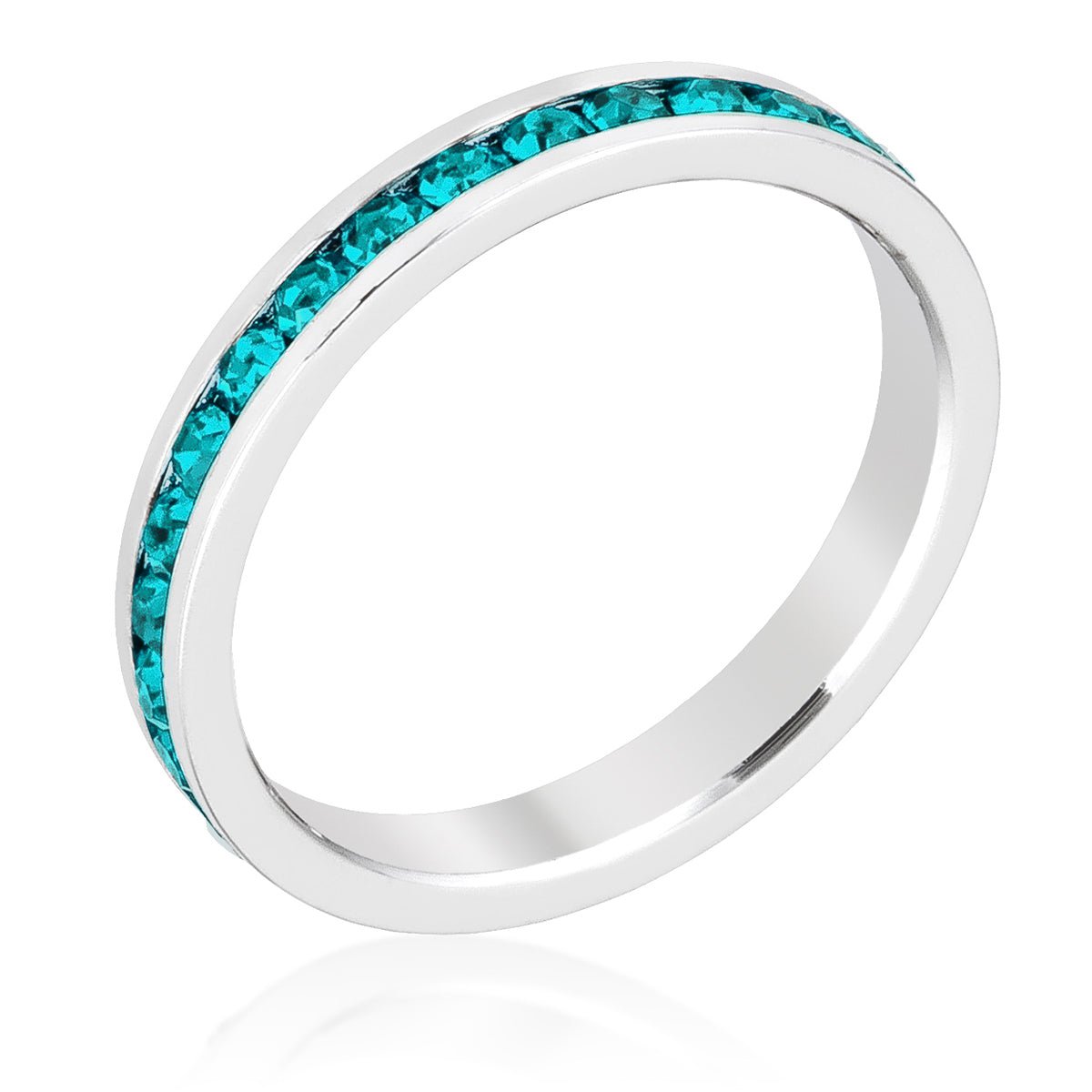 Stylish Stackables with Turquoise Crystal Ring - LinkagejewelrydesignLinkagejewelrydesign