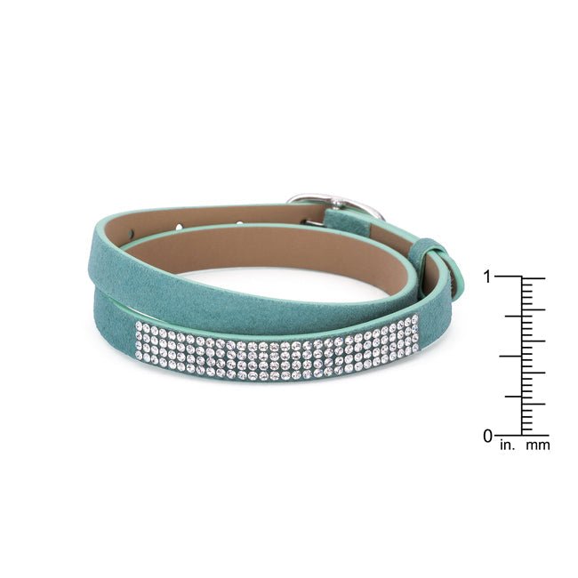 Stylish Turquoise Colored Wrap Bracelet with Crystals - LinkagejewelrydesignLinkagejewelrydesign