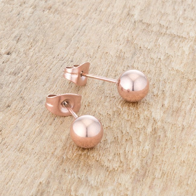 Tanya Rose Gold Sphere Stud Earrings - LinkagejewelrydesignLinkagejewelrydesign