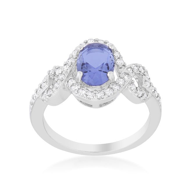 Tanzanite Halo Pave Cocktail Ring - LinkagejewelrydesignLinkagejewelrydesign