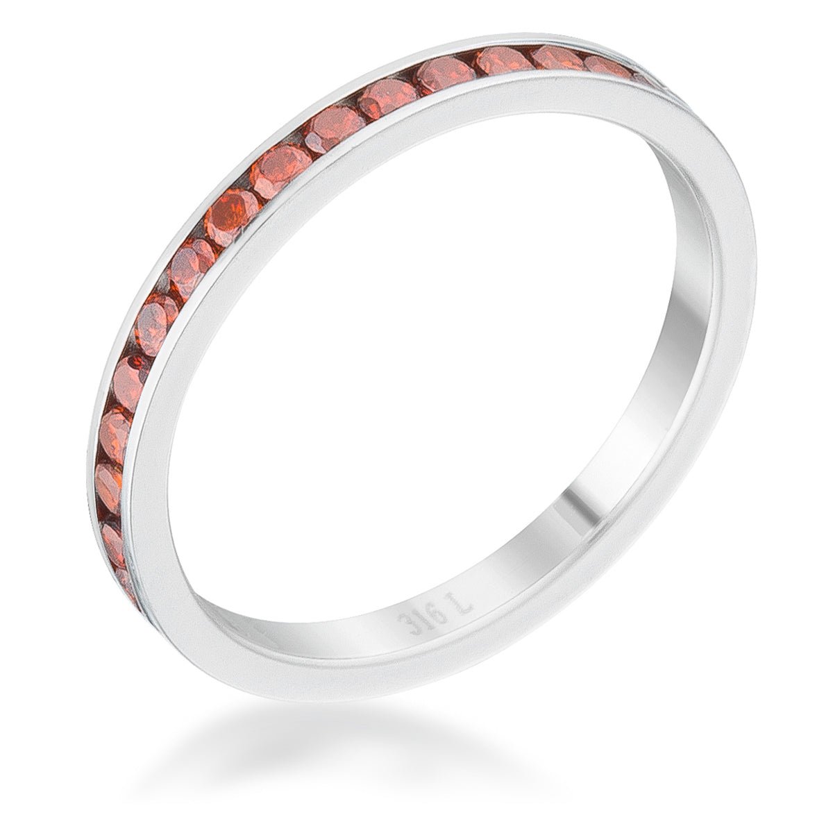 Teresa 0.5ct Dark Champagne CZ Stainless Steel Eternity Band, &lt;b&gt;Size 5&lt;/b&gt; - LinkagejewelrydesignLinkagejewelrydesign