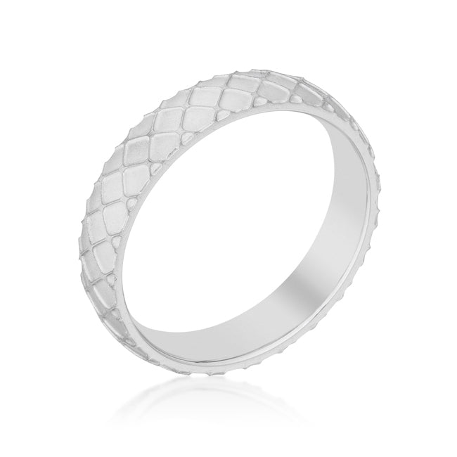 Textured Stainless Steel Band Ring - LinkagejewelrydesignLinkagejewelrydesign