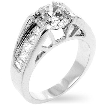 Timeless Clear Engagement Ring - LinkagejewelrydesignLinkagejewelrydesign