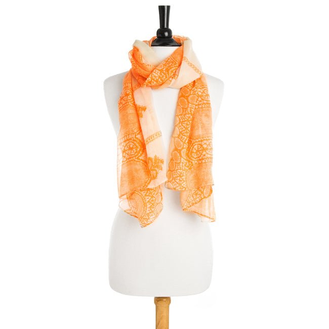 Tina Scarf in Orange - LinkagejewelrydesignLinkagejewelrydesign