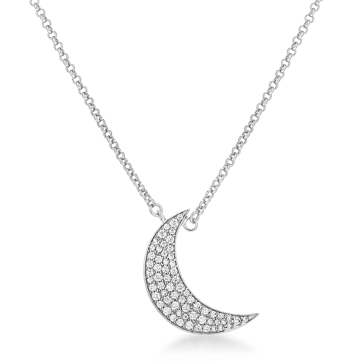 To the Moon and Back CZ Necklace - LinkagejewelrydesignLinkagejewelrydesign