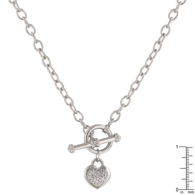 Toggle Pave Heart Necklace - LinkagejewelrydesignLinkagejewelrydesign