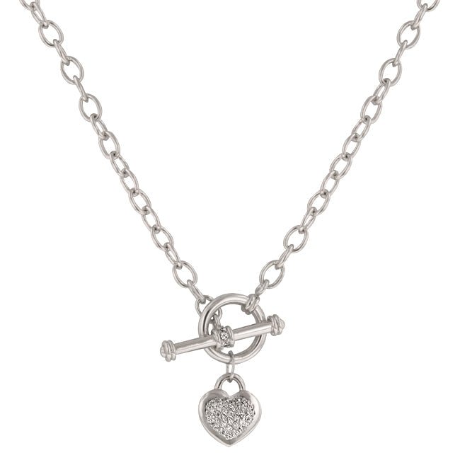 Toggle Pave Heart Necklace - LinkagejewelrydesignLinkagejewelrydesign