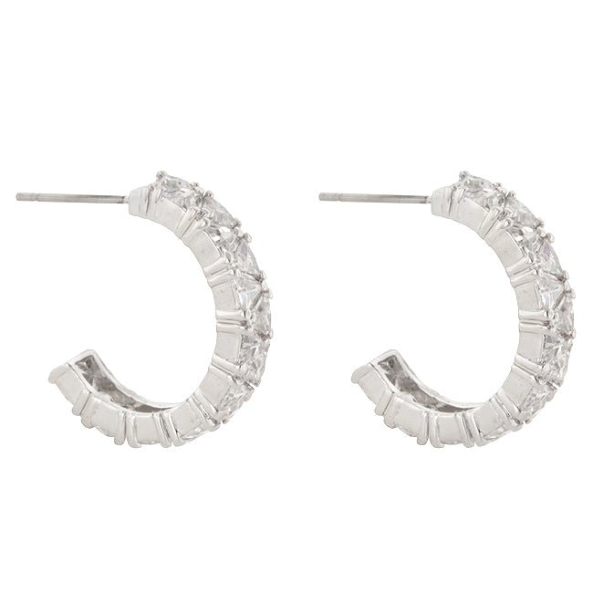 Trillion Cut Cubic Zirconia Hoop Earrings - LinkagejewelrydesignLinkagejewelrydesign