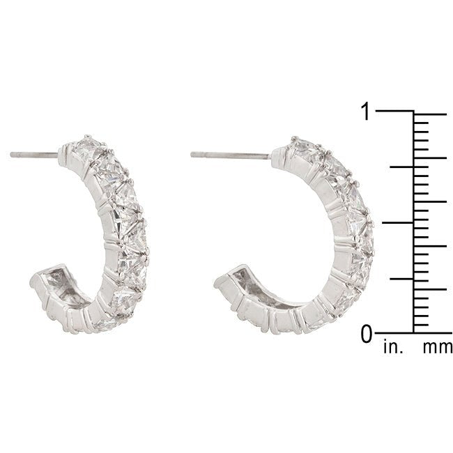 Trillion Cut Cubic Zirconia Hoop Earrings - LinkagejewelrydesignLinkagejewelrydesign