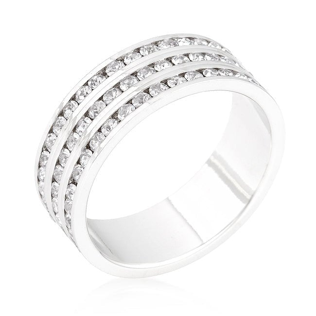 Triple Row Crystal Eternity Band - LinkagejewelrydesignLinkagejewelrydesign