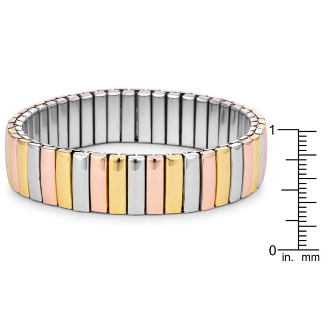 Tritone 14mm Stainless Steel Stretch Bracelet - LinkagejewelrydesignLinkagejewelrydesign