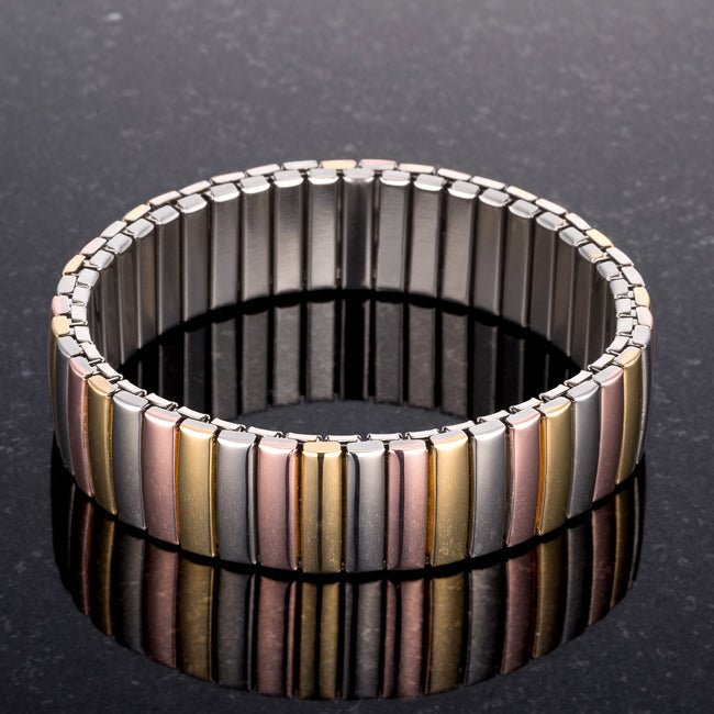 Tritone 14mm Stainless Steel Stretch Bracelet - LinkagejewelrydesignLinkagejewelrydesign