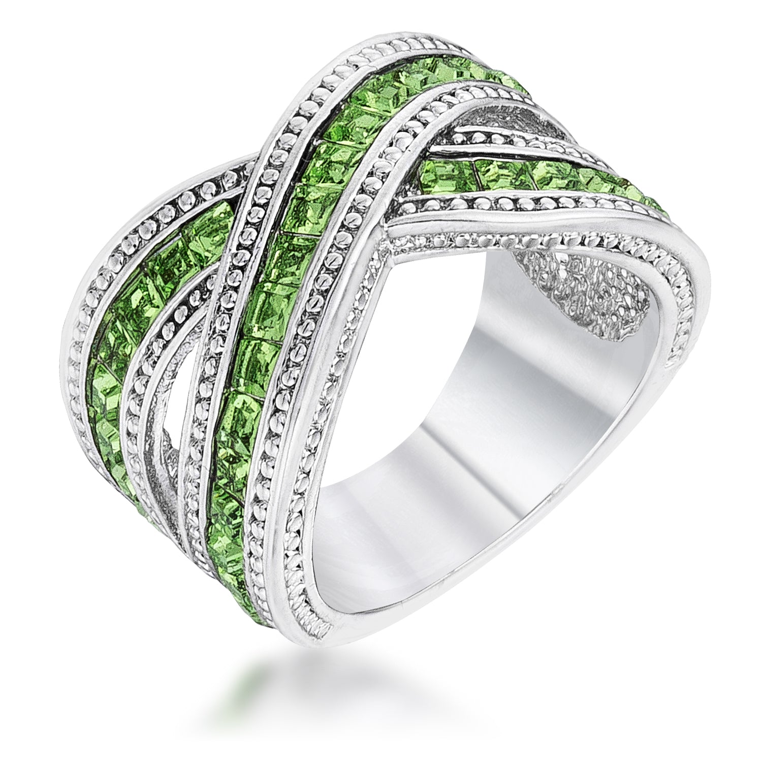 Twisting Green Band - LinkagejewelrydesignLinkagejewelrydesign