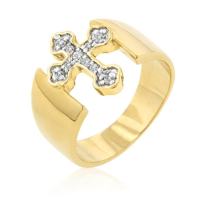 Two-tone Finish Cross Ring - LinkagejewelrydesignLinkagejewelrydesign