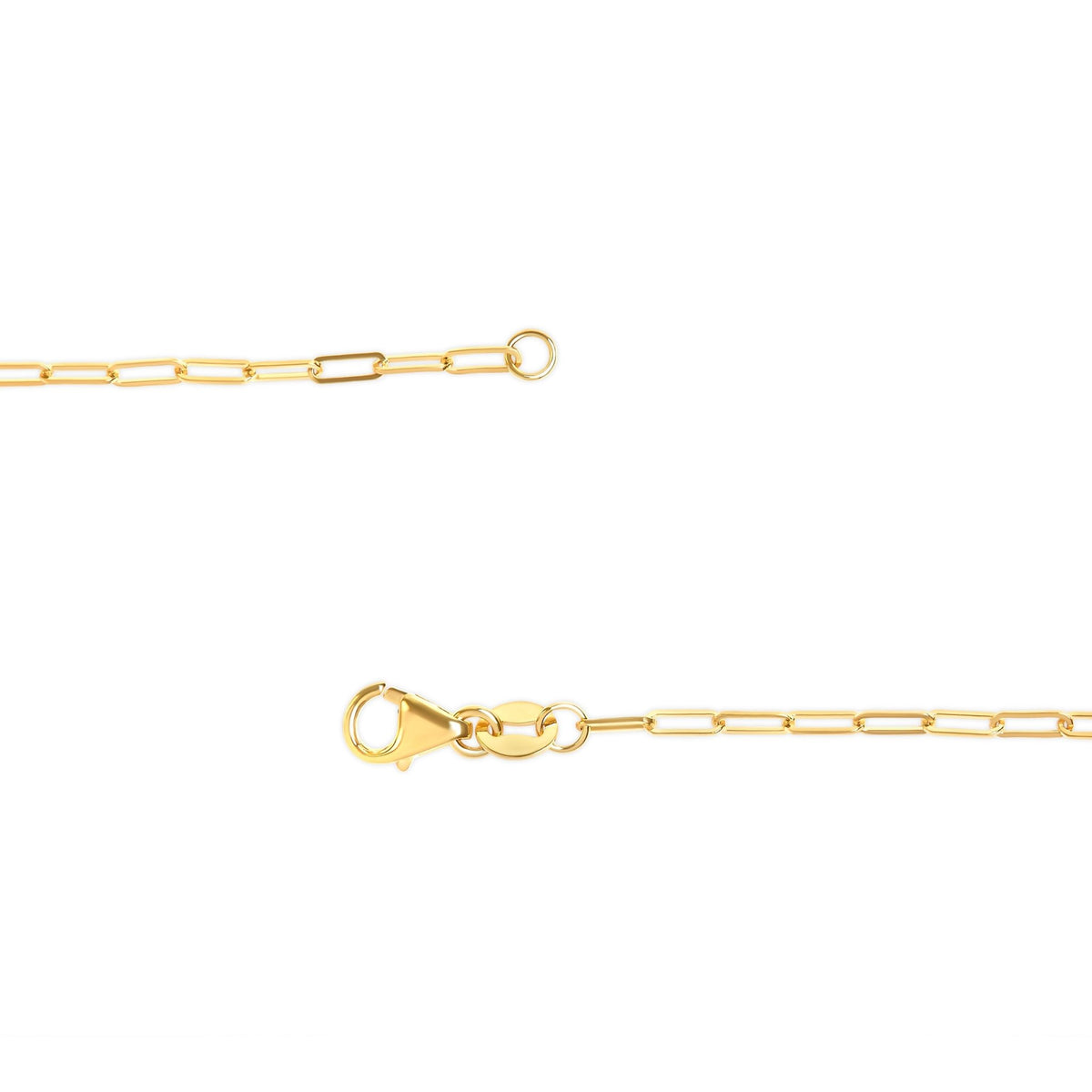 Unisex Solid 14K Yellow Gold 1.5mm Paperclip Chain Necklace - 18 Inches - LinkagejewelrydesignLinkagejewelrydesign