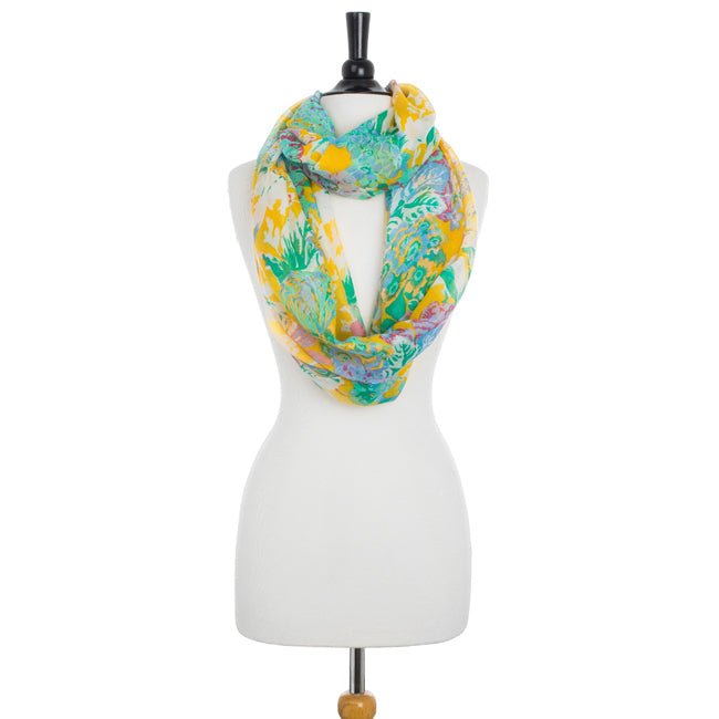 Wanda Multicolor Floral Print Infinity Scarf - LinkagejewelrydesignLinkagejewelrydesign