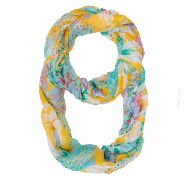 Wanda Multicolor Floral Print Infinity Scarf - LinkagejewelrydesignLinkagejewelrydesign