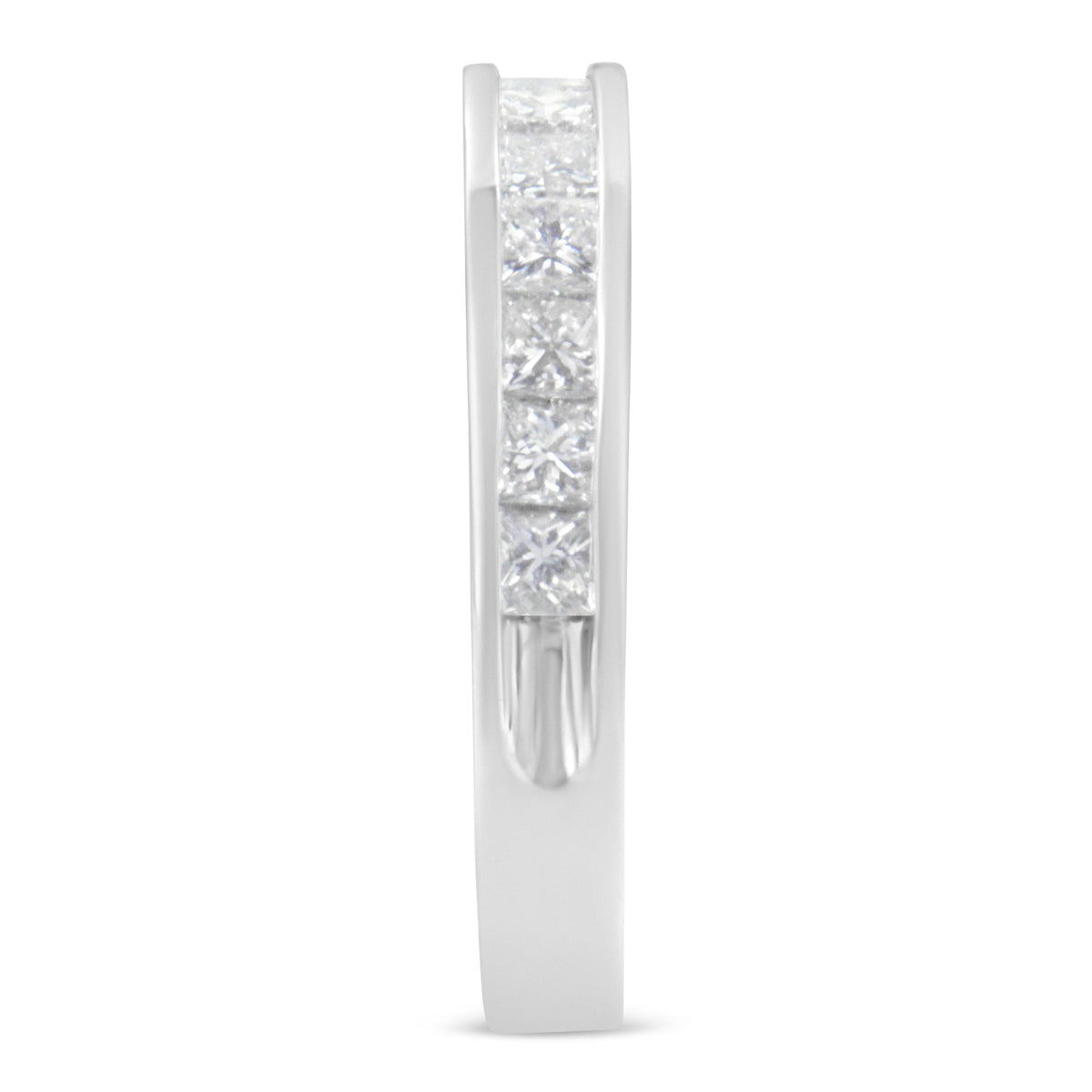 Women&#39;s 18K White Gold Princess Cut Diamond Band Ring (1 Cttw, G-H Color, SI1-SI2 Clarity) - Size 6 - LinkagejewelrydesignLinkagejewelrydesign
