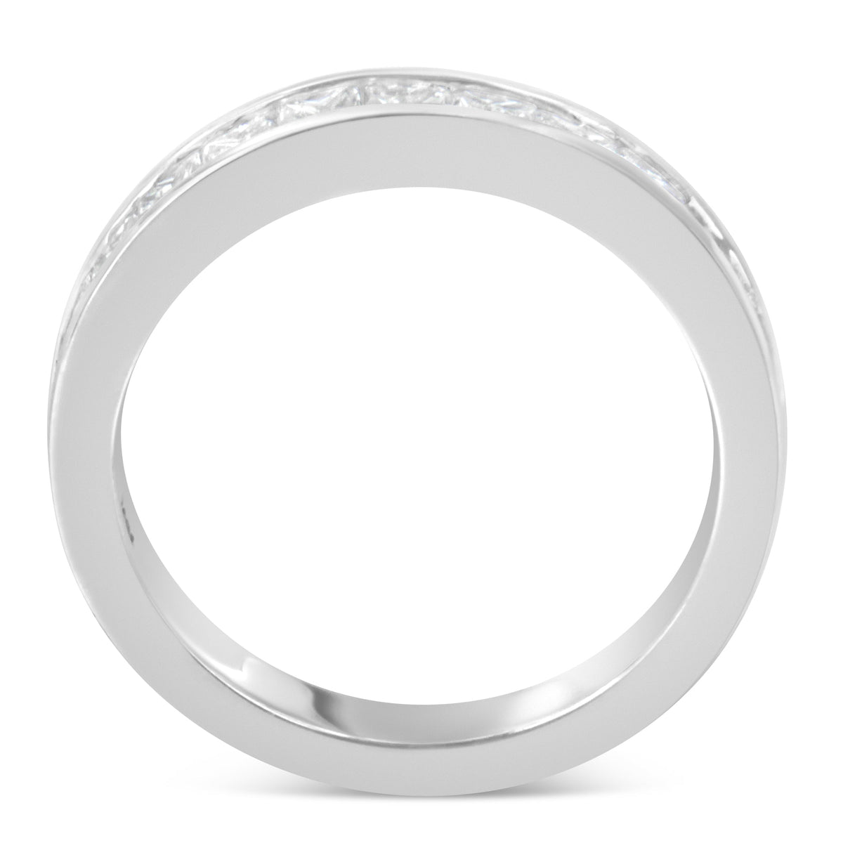 Women&#39;s 18K White Gold Princess Cut Diamond Band Ring (1 Cttw, G-H Color, SI1-SI2 Clarity) - Size 6 - LinkagejewelrydesignLinkagejewelrydesign