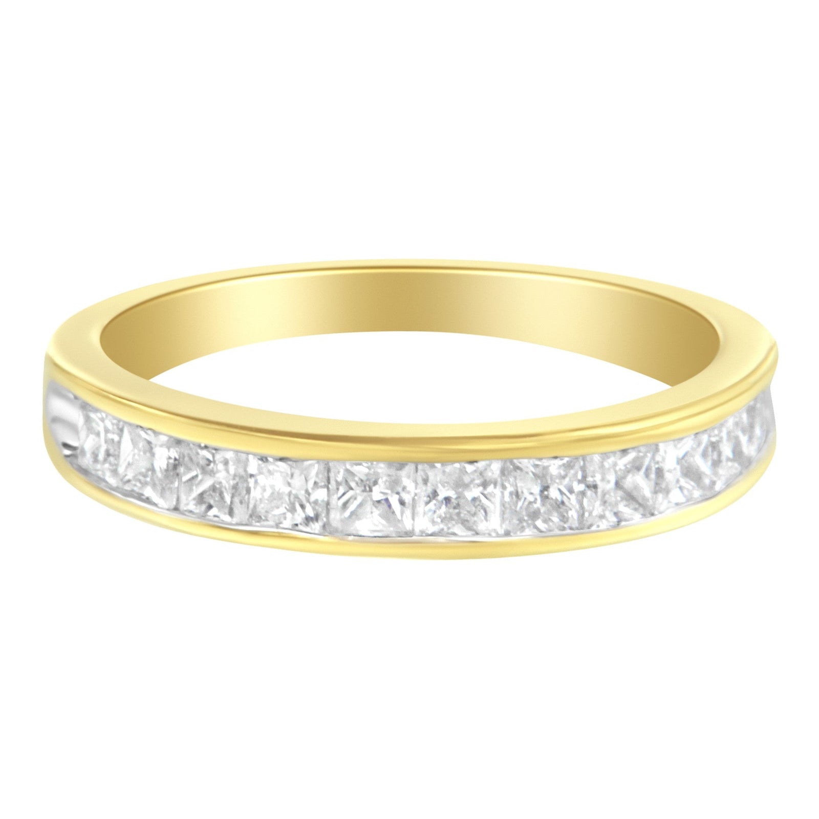 Women's 18K White Gold Princess Cut Diamond Band Ring (1 cttw, G-H Color, SI1-SI2 Clarity), Size 7 - LinkagejewelrydesignLinkagejewelrydesign