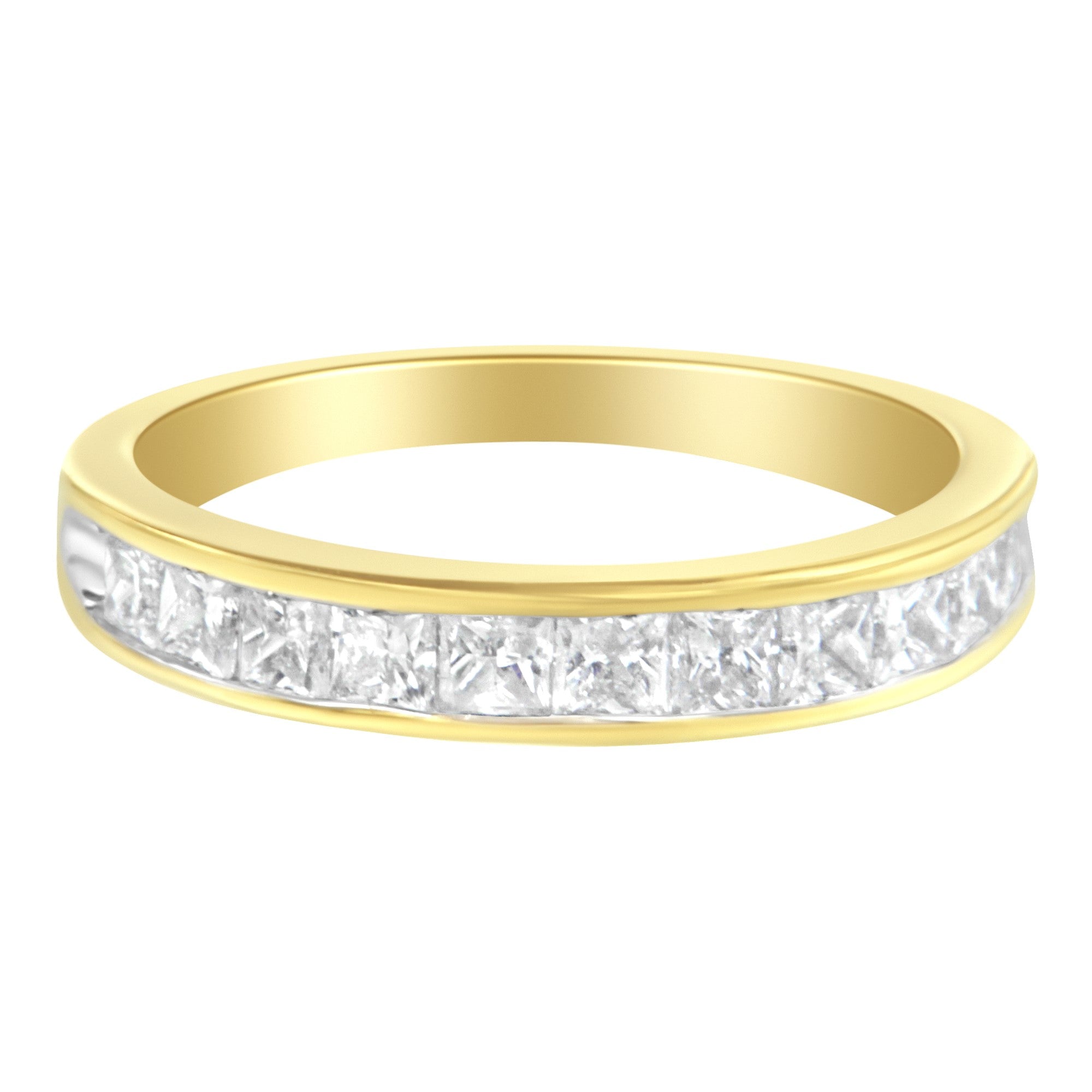 Women's 18K White Gold Princess Cut Diamond Band Ring (1 cttw, G-H Color, SI1-SI2 Clarity), Size 7 - LinkagejewelrydesignLinkagejewelrydesign