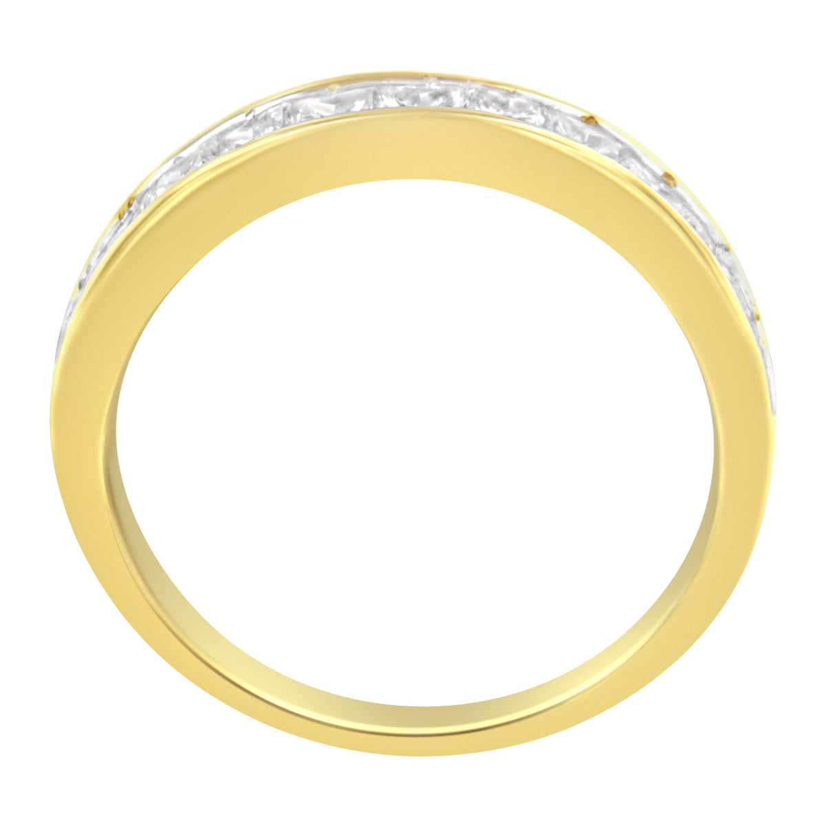 Women&#39;s 18K White Gold Princess Cut Diamond Band Ring (1 cttw, G-H Color, SI1-SI2 Clarity), Size 7 - LinkagejewelrydesignLinkagejewelrydesign