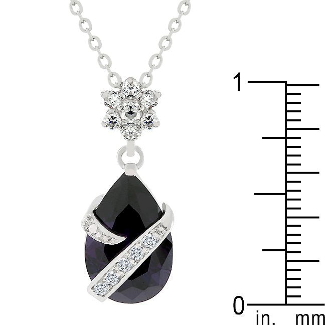 Wrapped Amethyst Purple Cubic Zirconia Pendant - LinkagejewelrydesignLinkagejewelrydesign