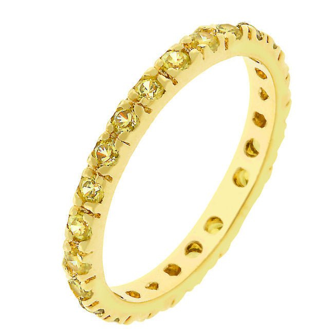 Yellow Cubic Zirconia Eternity Ring - LinkagejewelrydesignLinkagejewelrydesign