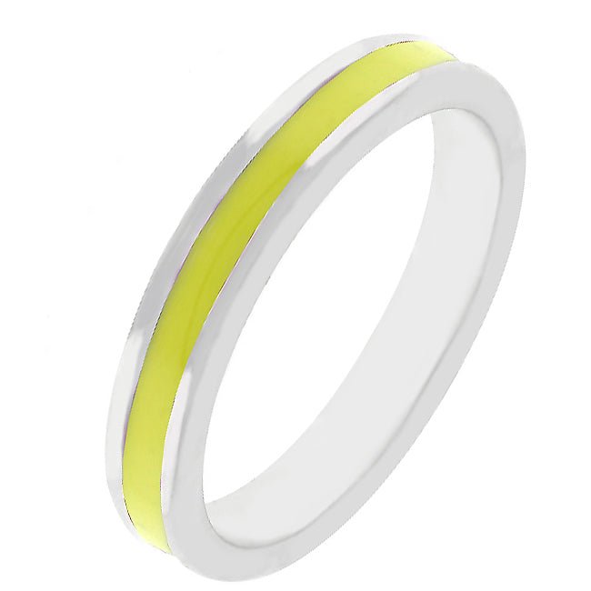 Yellow Enamel Eternity Ring - LinkagejewelrydesignLinkagejewelrydesign