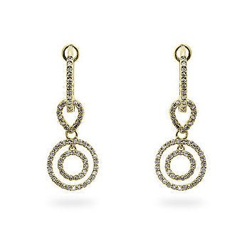 Yellow Gold Diamond Dangles - LinkagejewelrydesignLinkagejewelrydesign