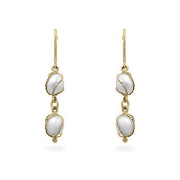 Yellow Gold Pearl Drops - LinkagejewelrydesignLinkagejewelrydesign