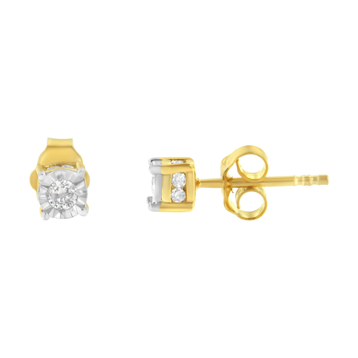 Yellow Plated Sterling Silver Diamond Stud Earring (1/4 cttw, I-J Color, I2-I3 Clarity) - LinkagejewelrydesignLinkagejewelrydesign