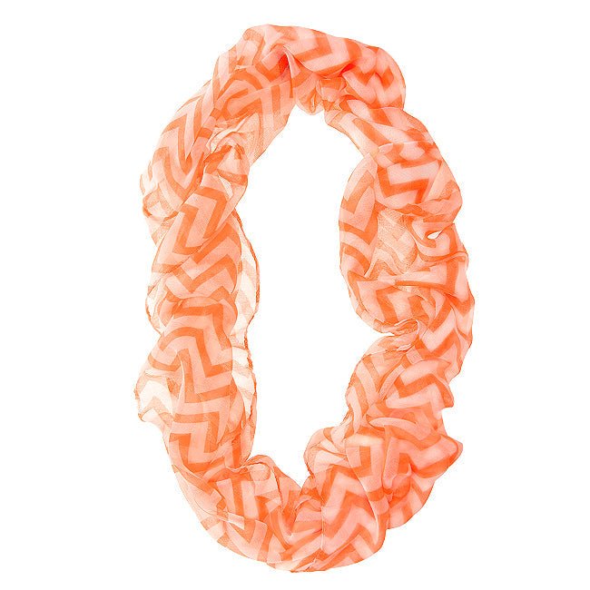 Zig Zag Neon Orange Infinity Scarf - LinkagejewelrydesignLinkagejewelrydesign